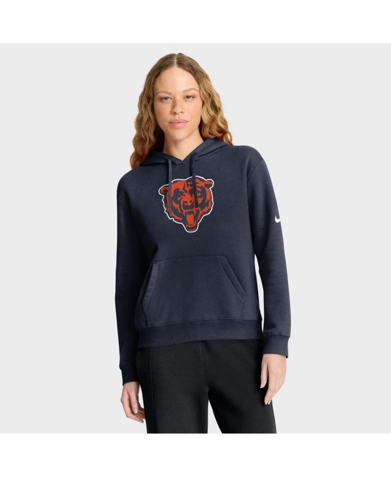 Women's Navy Chicago Bears Club Fleece Pullover Hoodie