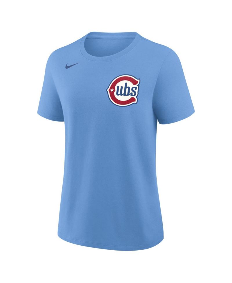 Women's Dansby Swanson Light Blue Chicago Cubs Name & Number T-Shirt