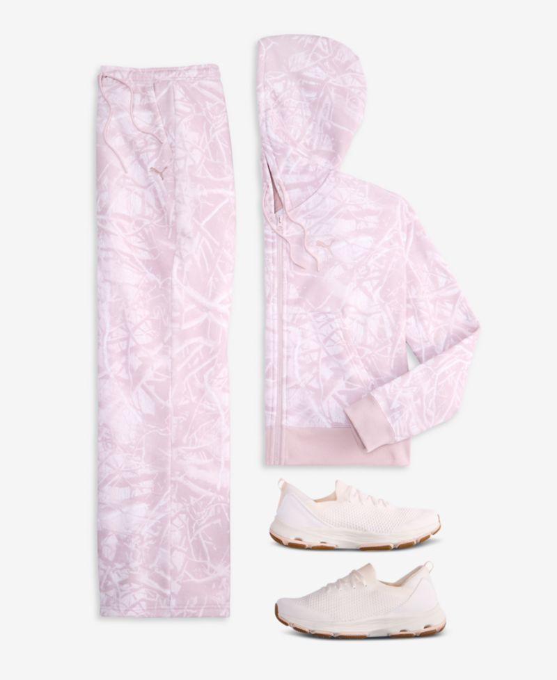 Women's Camo Print Zip-Front Hoodie & Sweatpants