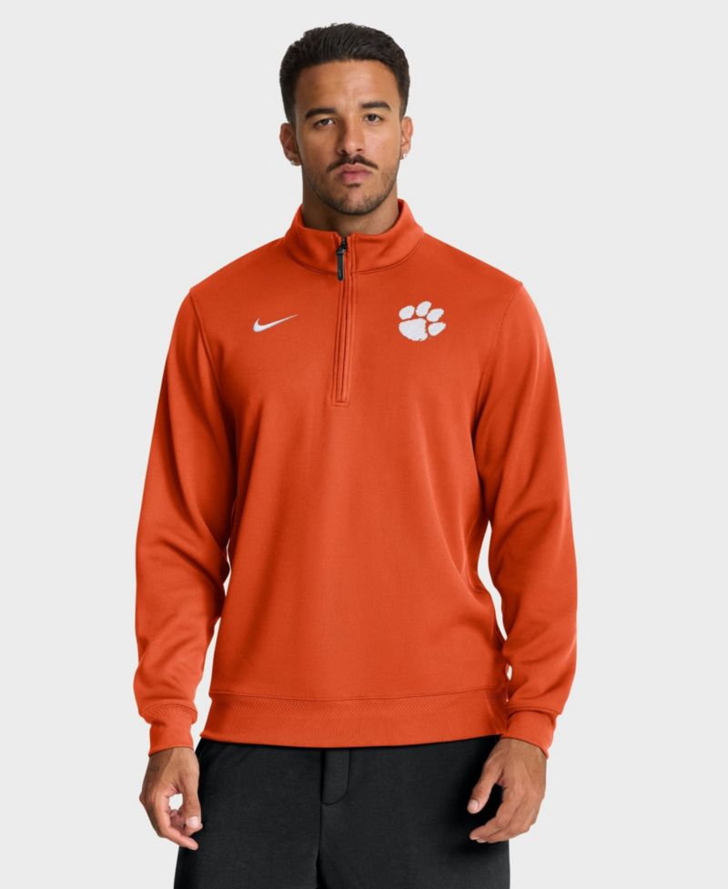Men's Orange Clemson Tigers Coaches Premium Dri-FIT Half-Zip Pullover