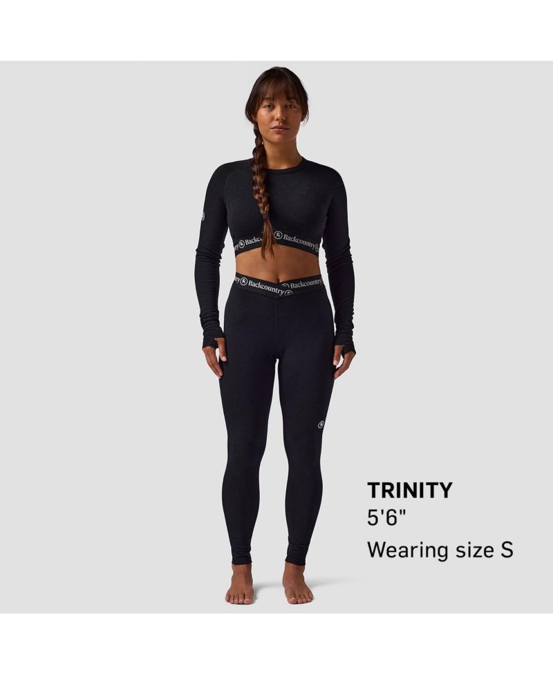 Women's BGA Cedars Merino Lt-Wt Baselayer Cropped Crew Top- Lightweight Long Underwear Tops