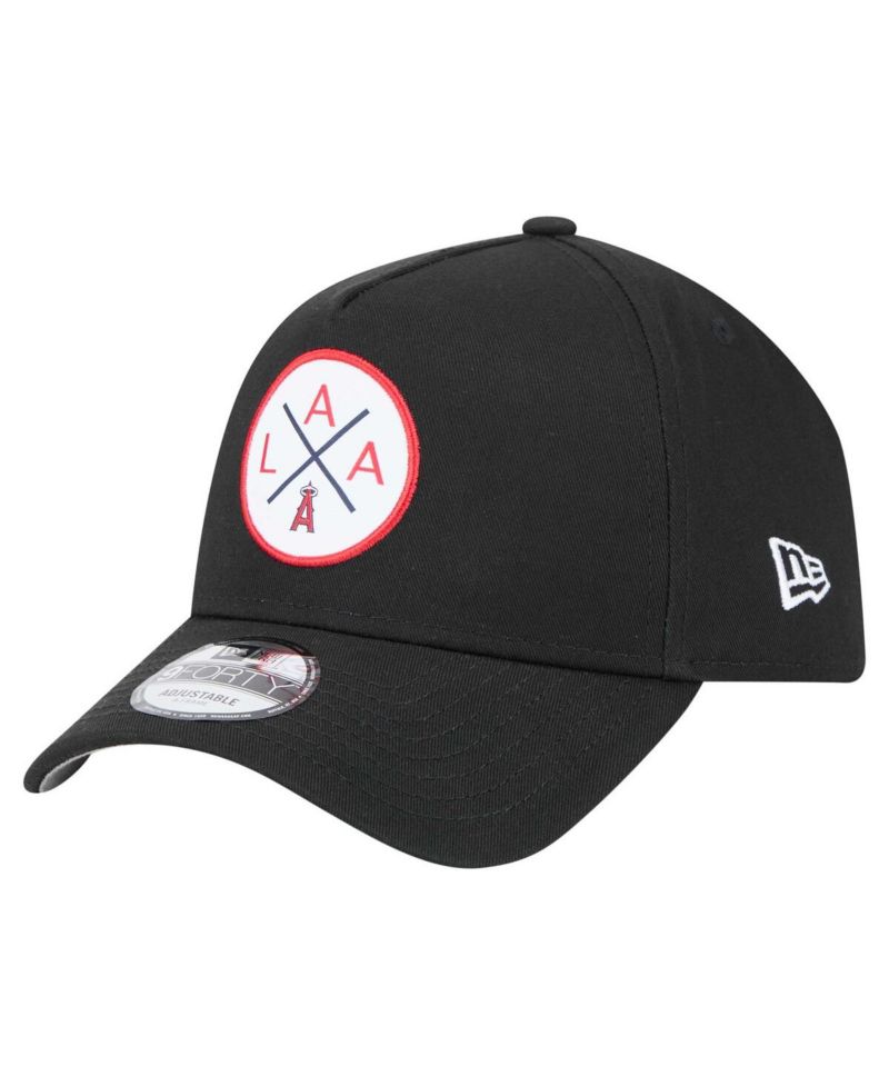 Men's Black Los Angeles Angels 9FORTY A-Frame Adjustable Hat