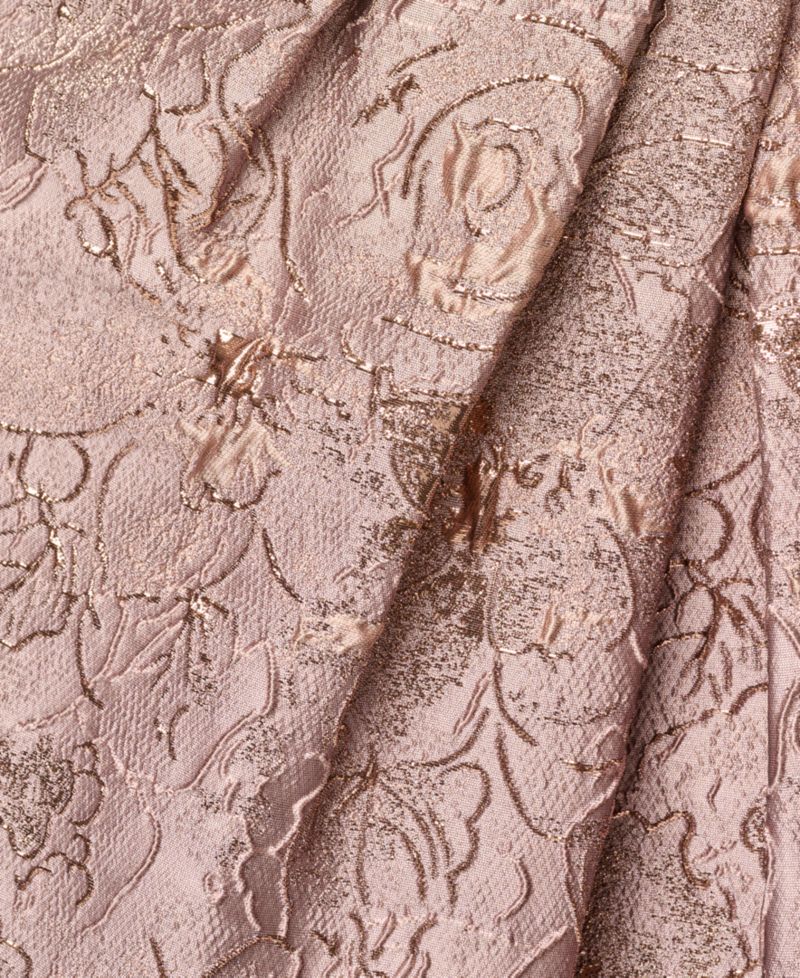 Women's Metallic Jacquard Sweetheart Neck Midi Dress