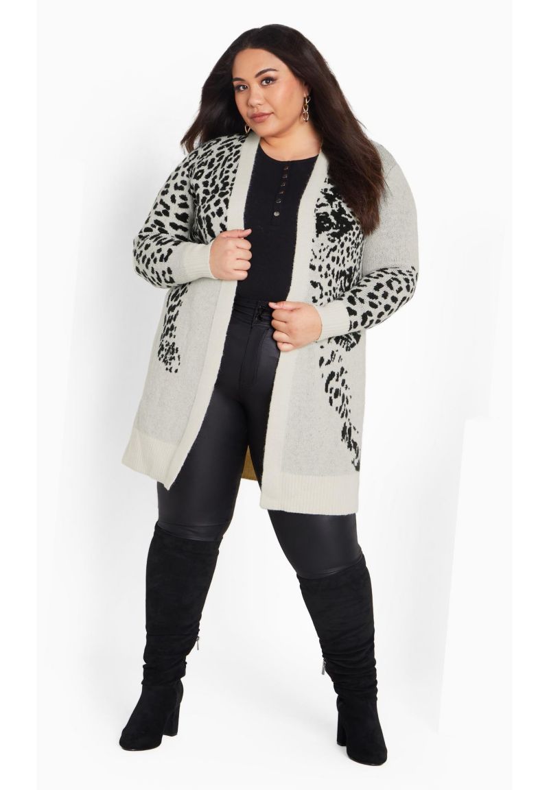 Women's Plus Size Lena Leopard Cardigan
