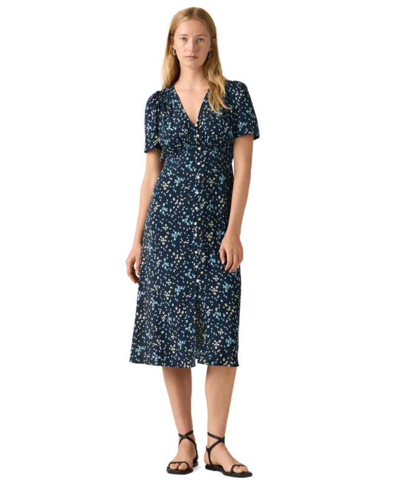 Women's Paola Short-Sleeve Crepe Midi Dress