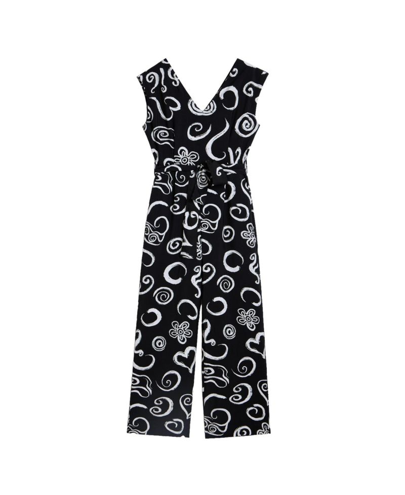 Women's Printed Letter Jumpsuit