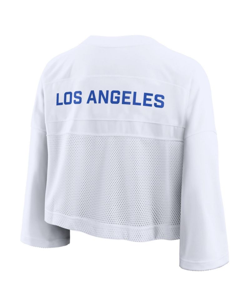 Women's White Los Angeles Rams Wide Receiver Cropped Mesh Dri-FIT Fashion Jersey