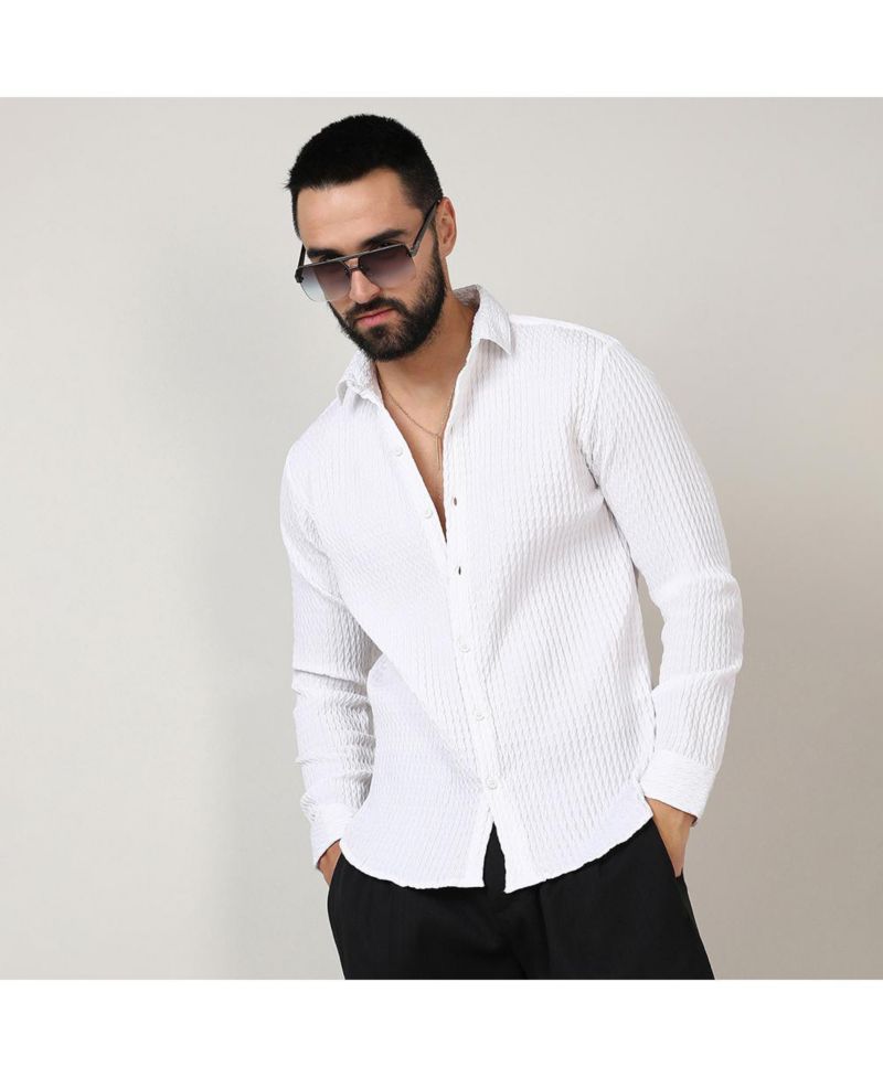 Men's Chalk White Twisted Crease Shirt
