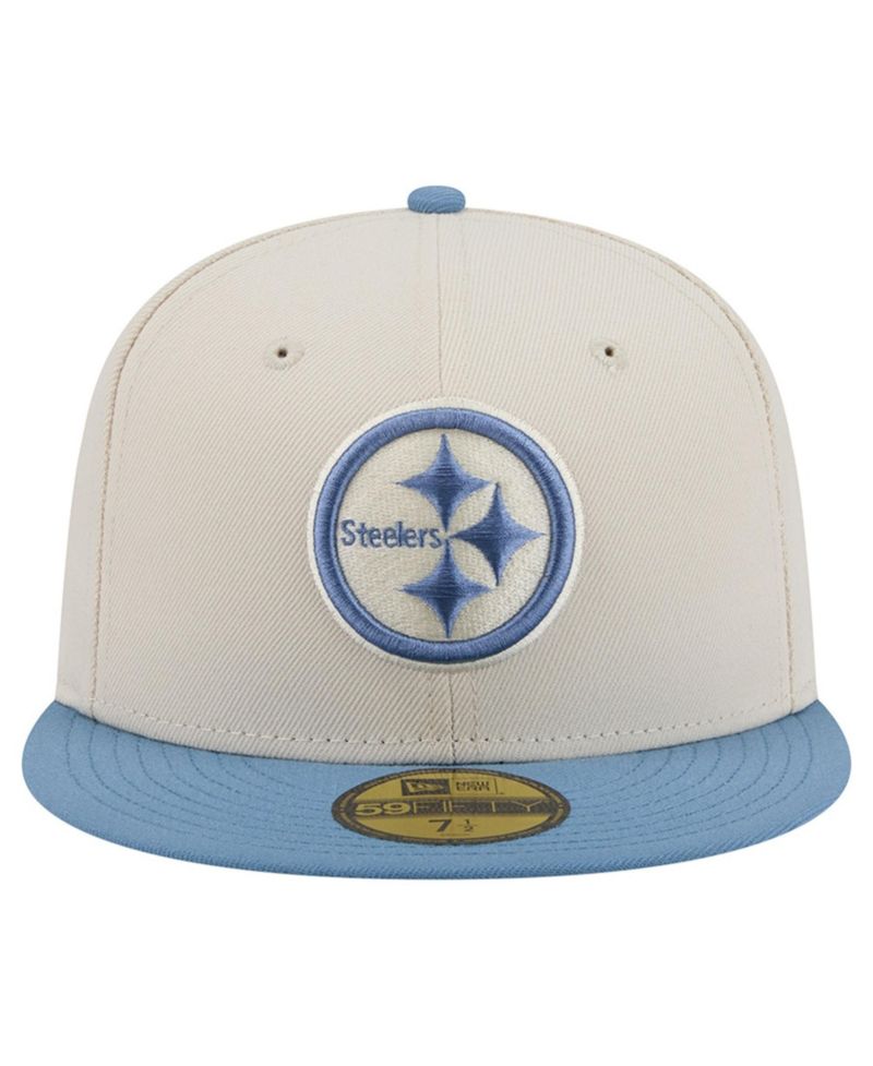 Men's Cream/Blue Pittsburgh Steelers Color Pack 59FIFTY Fitted Hat