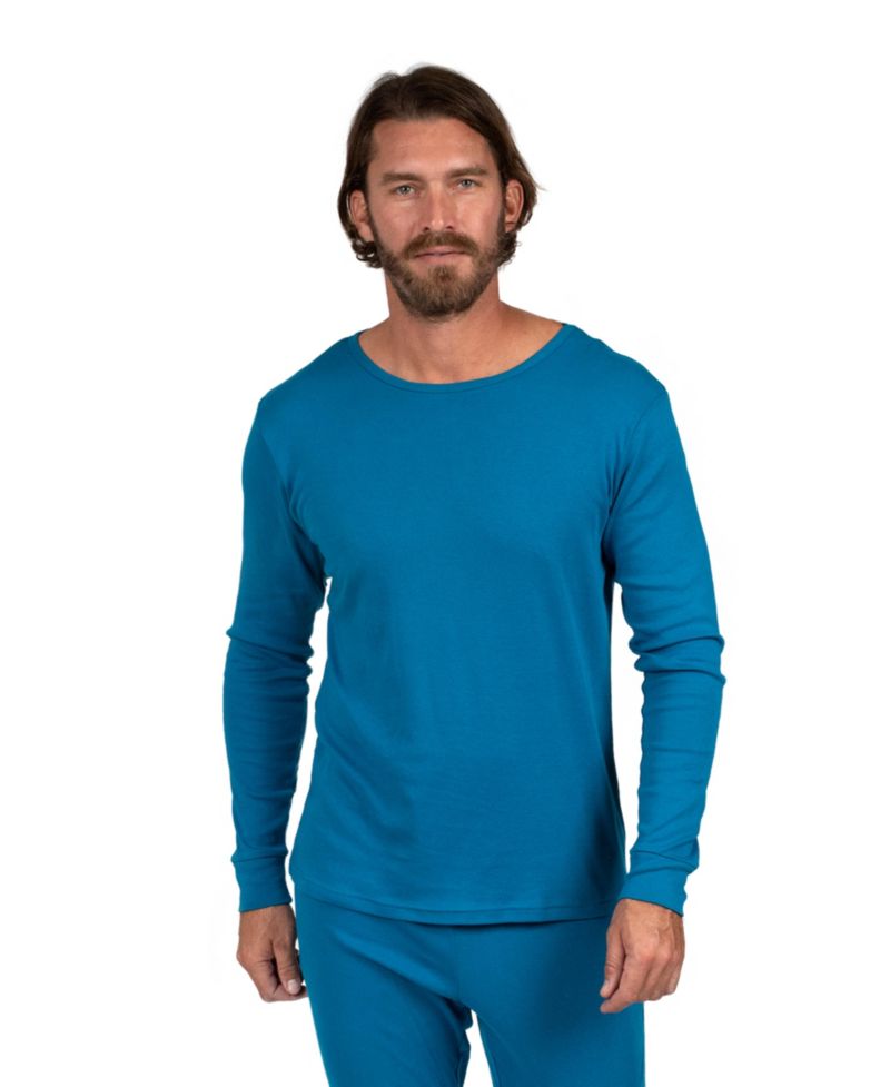 Mens Matching Family Two Piece Cotton Long Sleeve Shirt and Pants Solid Color Pajamas