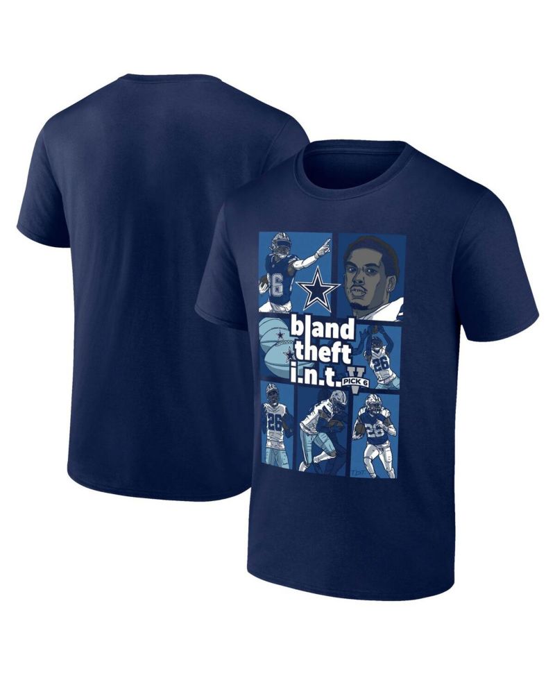 Men's DaRon Bland Navy Dallas Cowboys Pick Six T-shirt