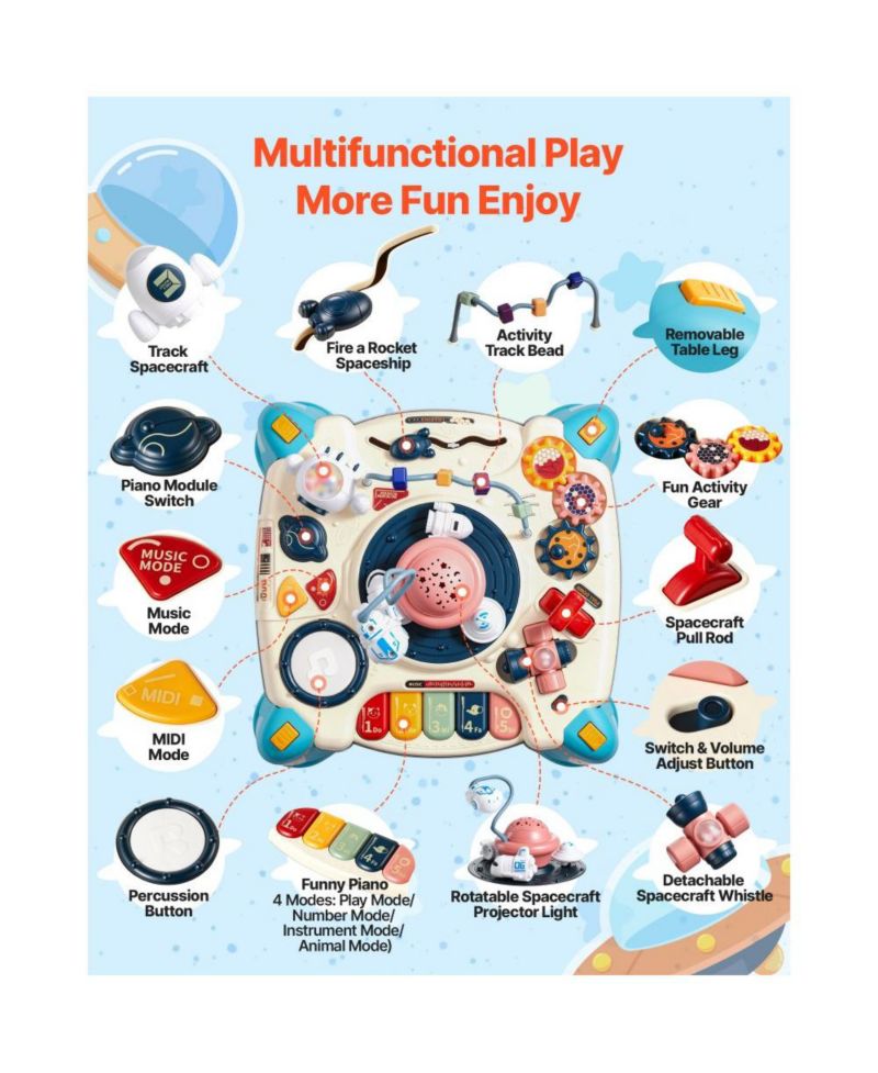 Baby Spacecraft Activity Table with Music & Lights