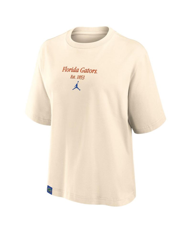 Women's Tan Florida Gators Established Tag Boxy T-Shirt