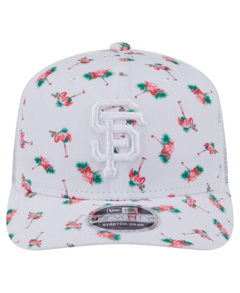 Men's White San Francisco Giants Flamingo Mesh Back 9SEVENTY Stretch-Snap Hat