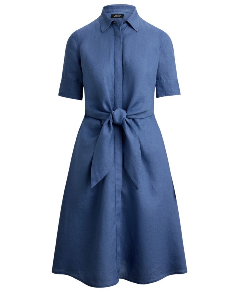 Petite 100% Linen Shirt Dress