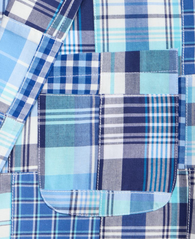 Men's Patchwork Madras Regular-Fit Blazer
