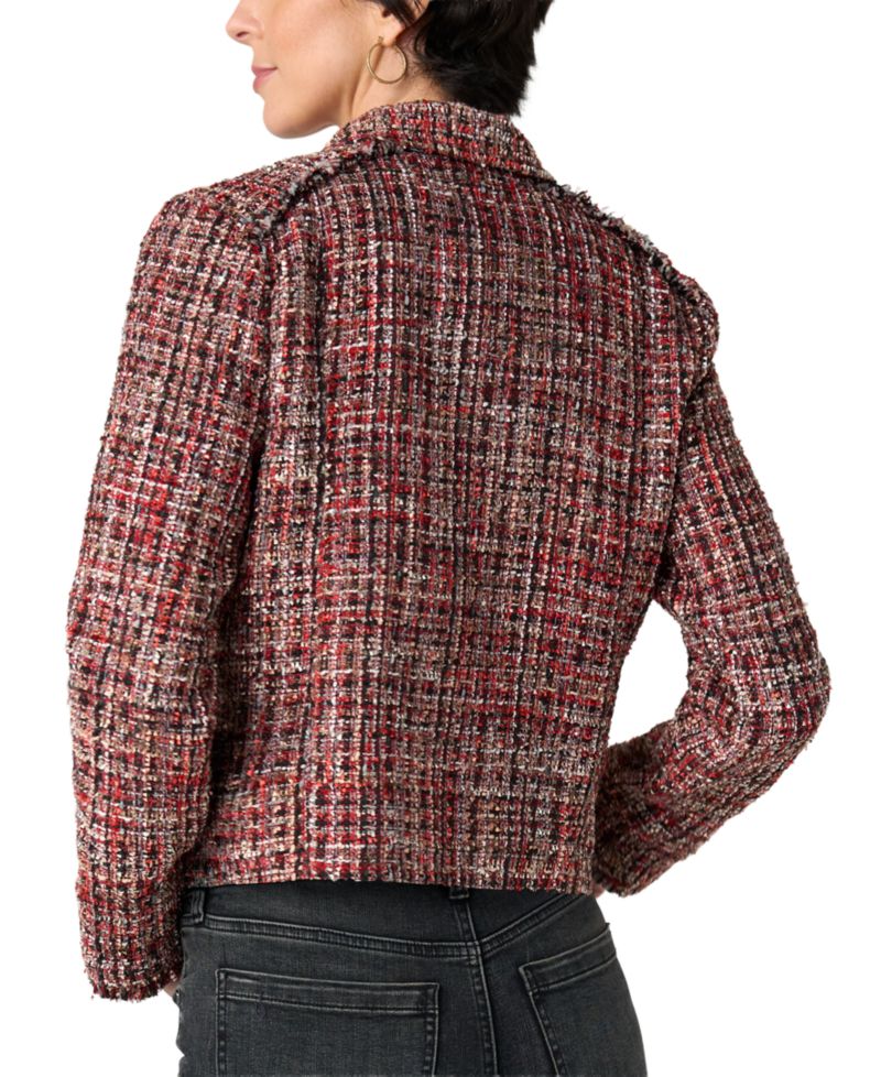 Women's Tweed Fringe Zip Jacket
