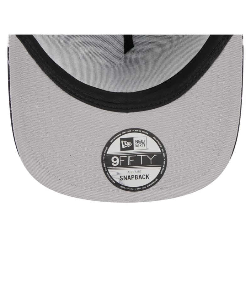 Men's Black Las Vegas Raiders Palm Print A-Frame 9FIFTY Snapback Hat