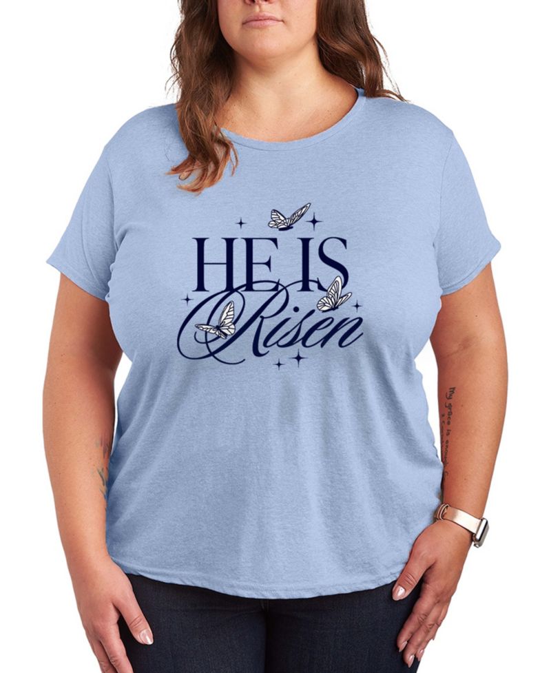 Plus Size Instant Message He Is Risen Short-Sleeve Graphic T-Shirt