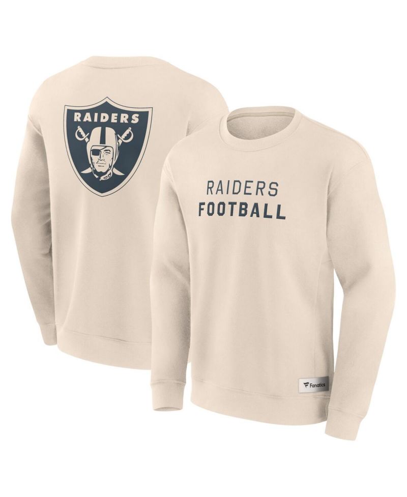 Men's Cream Las Vegas Raiders Elements Future Ground Lettering Pullover Sweatshirt