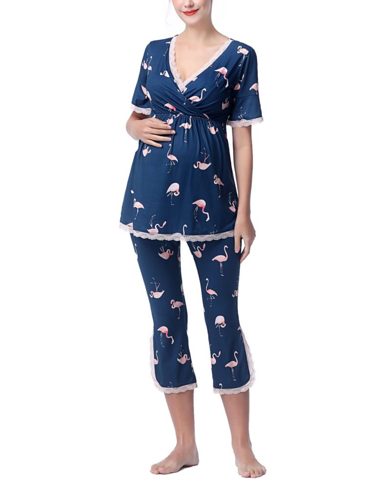 Maternity Koi Nursing Pajama Set