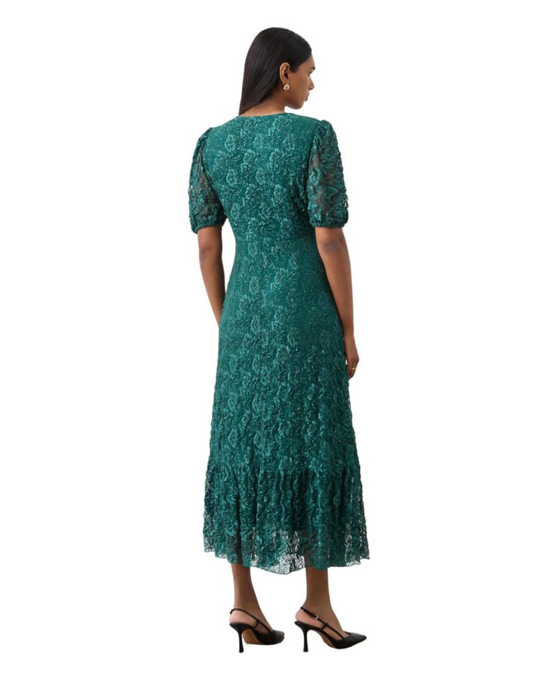 Women's Loretta Empire-Waist Fit-and-Flare V-Neck Lace Midi Dress