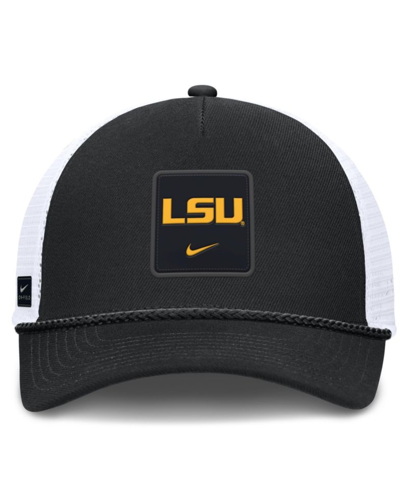 Men's and Women's Black LSU Tigers Game Day Rope Trucker Adjustable Hat