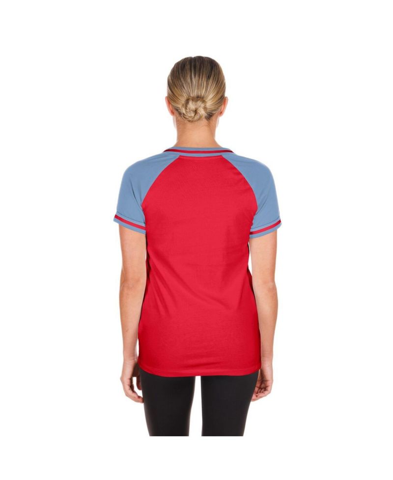 Women's Red Texas Rangers Gameday V-Neck T-Shirt