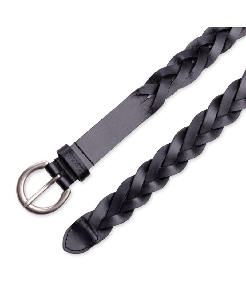 Women's Braided Leather Skinny Belt