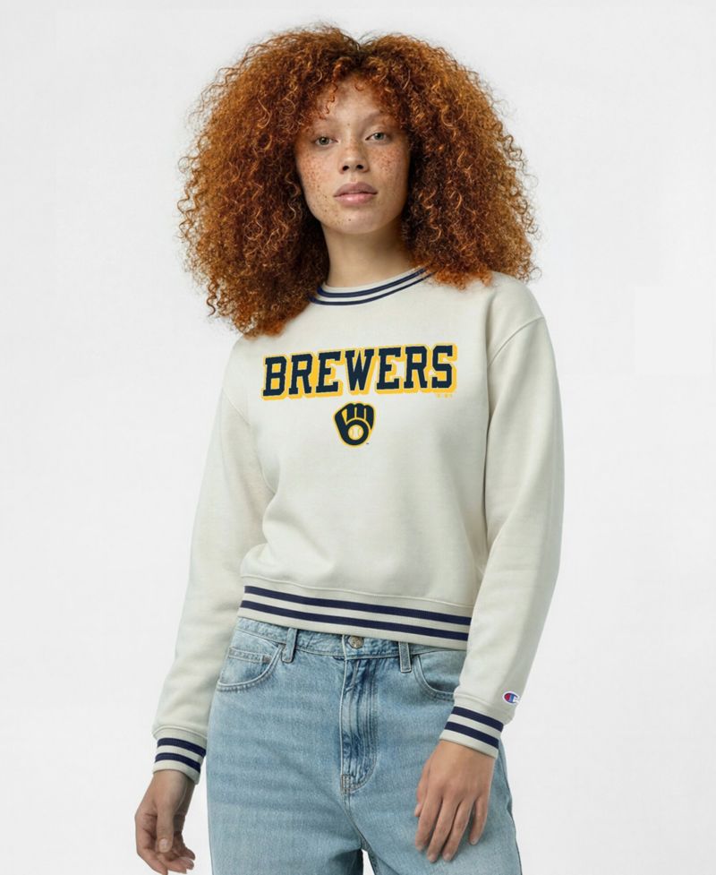 Women's Milwaukee Brewers Reverse Weave Fleece-Lined Sweatshirt
