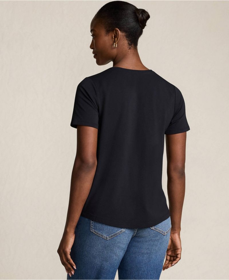 Women's Short Sleeve Lightweight Jersey Gathered Shoulder T-Shirt