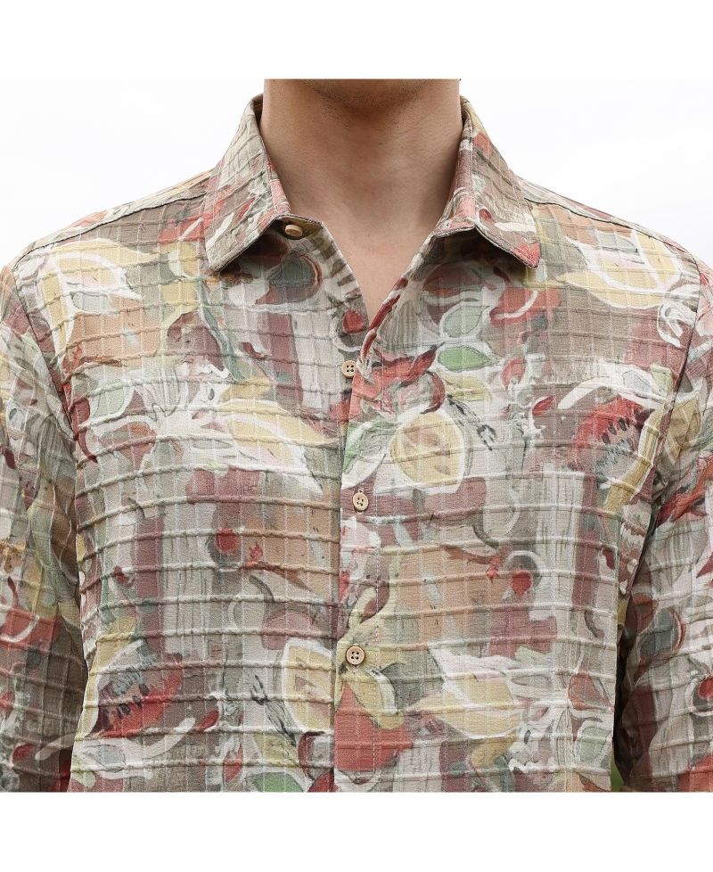 Men's Multicolour Artistic Botanical Shirt