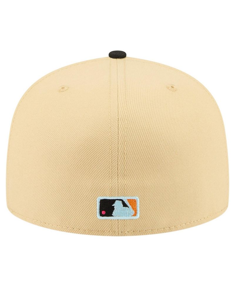 Men's Light Beige New York Mets Two-Tone Embroidered Visor 59FIFTY Fitted Hat
