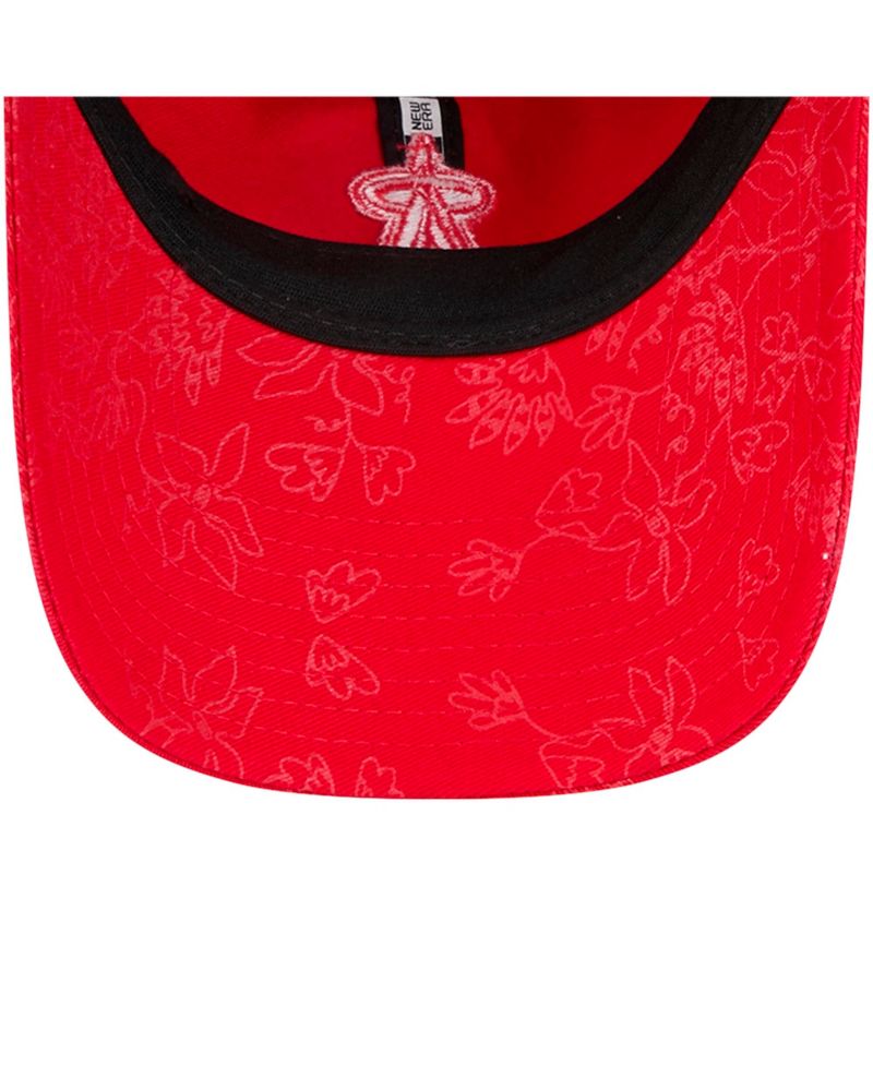 Women's Red Los Angeles Angels Tonal Floral 9TWENTY Adjustable Hat