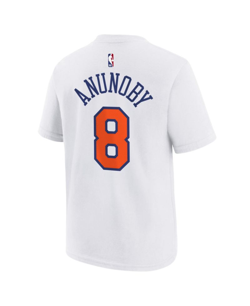 Big Boys and Girls OG Anunoby White New York Knicks Association Name & Number T-Shirt