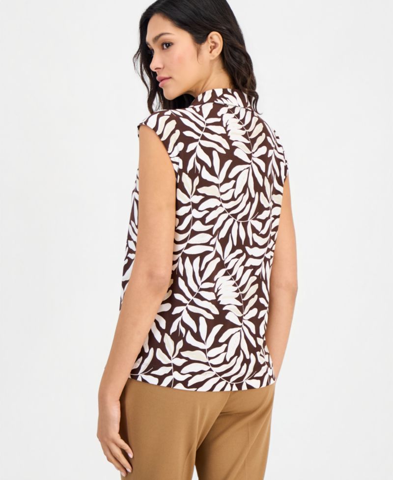 Petite Collared Extended-Shoulder Top