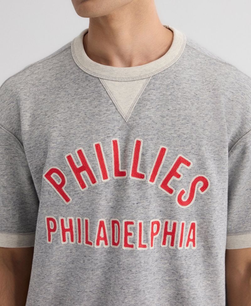 Men's Philadelphia Phillies Iconic Collection Relaxed-Fit Short-Sleeve Sweatshirt
