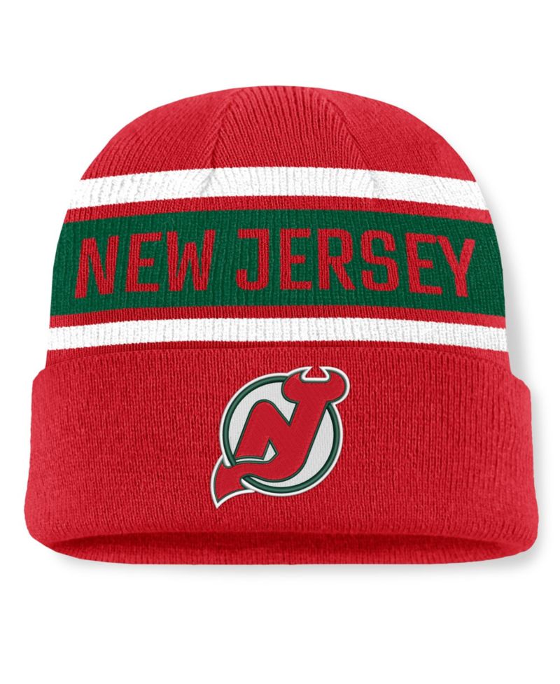 Men's Red/Green New Jersey Devils Heritage Cuffed Knit Hat