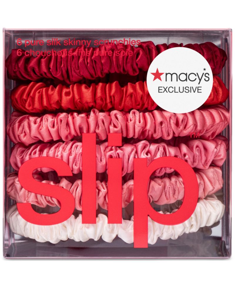 6-Pc. Strawberry Sundae Pure Silk Skinny Scrunchies Set