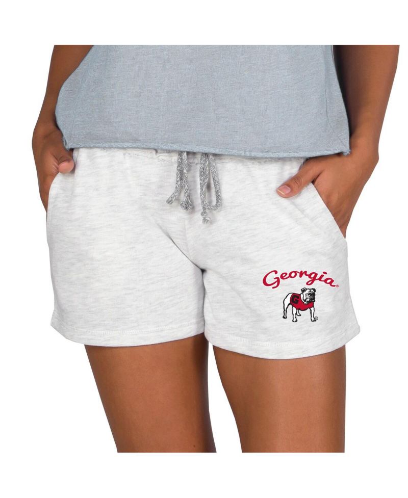 Women's Ash Georgia Bulldogs Mainstream French Terry Tri-Blend Shorts