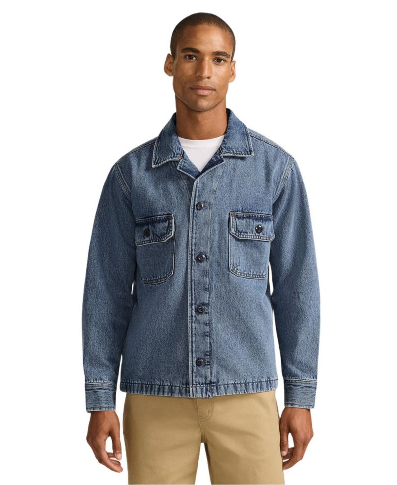 Men's Denim Utility Shirt Jacket