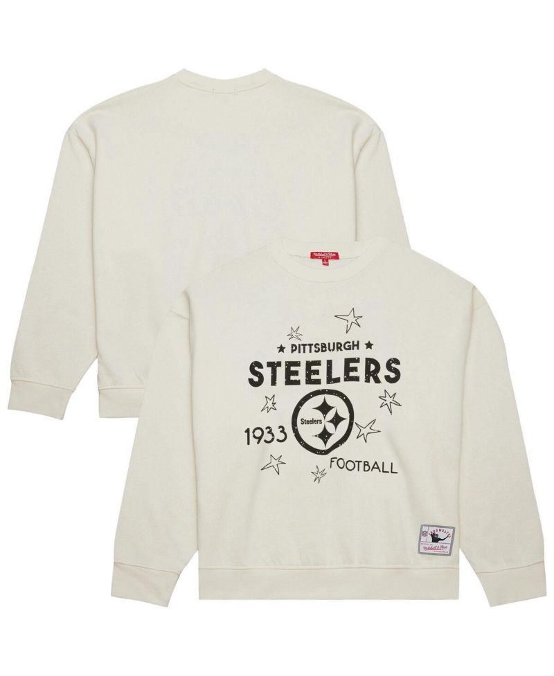 Women's Cream Pittsburgh Steelers Plus Size Shooting Star Sweatshirt