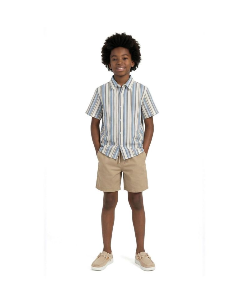 Andy and Evan Boys Stripe Puckered Stripes Buttondown