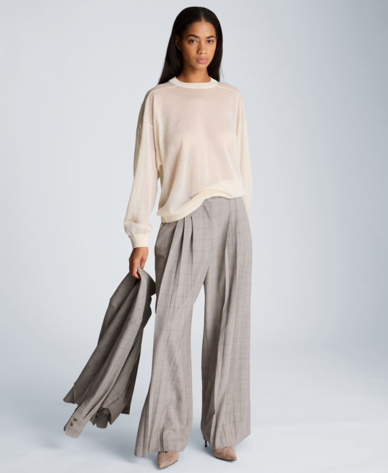 Women's Oversized-Sheer Crewneck Sweatshirt