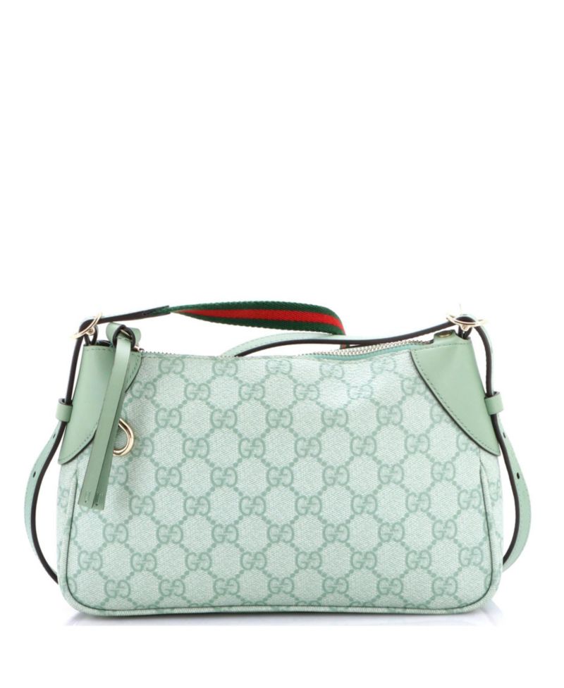 Small Emblem Shoulder Bag GG Coated Canvas with Leather