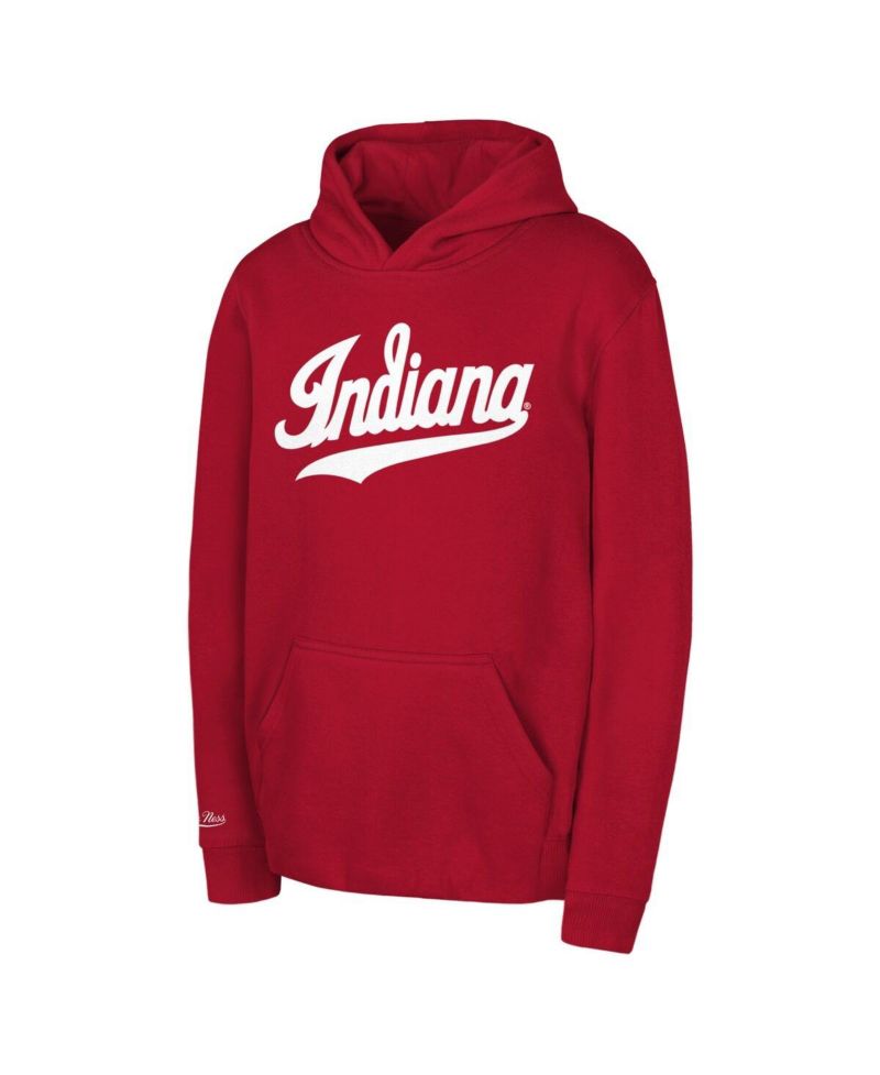 Big Boys and Girls Crimson Indiana Hoosiers Throwback Wordmark Hoodie