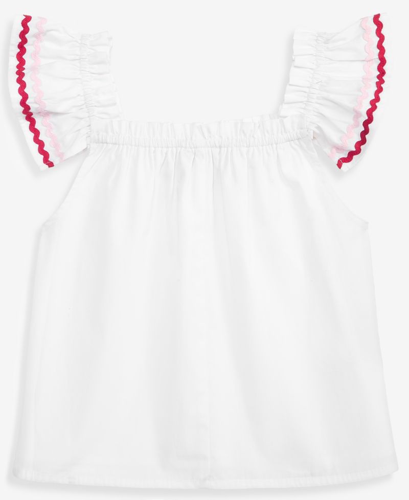 Girls' 6-8 Rik Rak Cotton Flutter Top