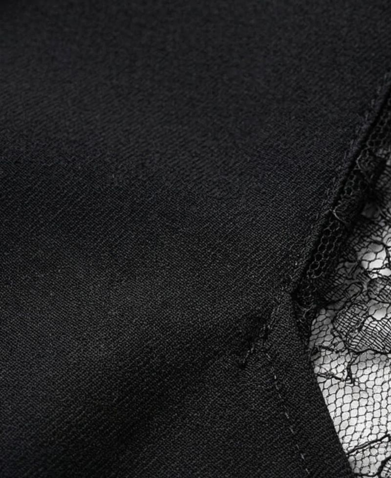 Women's Lace Panel Deep V-Neck Tailored Blazer