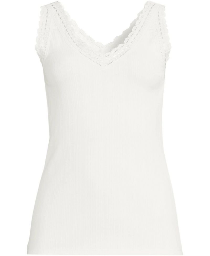 Plus Size Variegated Micro Rib Lace Trim Cami
