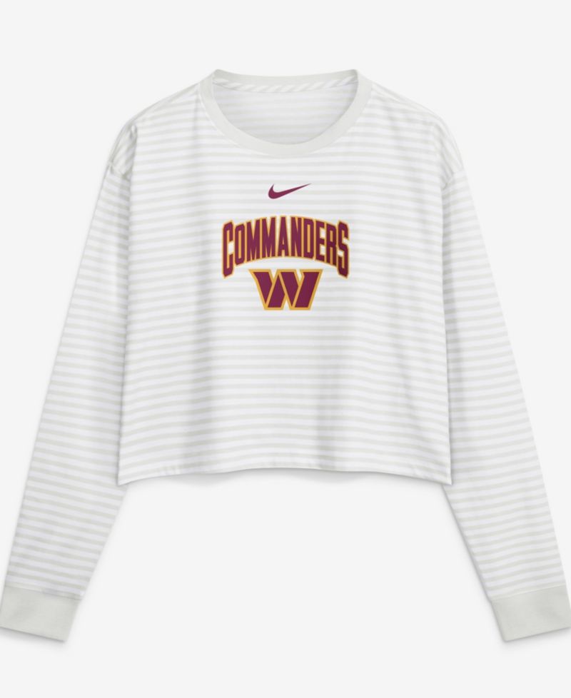 Women's White Washington Commanders Loose Fit Crop Top
